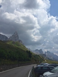 Descent from the Rolle Pass towards the Stage 5 finish in San Martino di Castrozza, Italy, TransAlp 2015